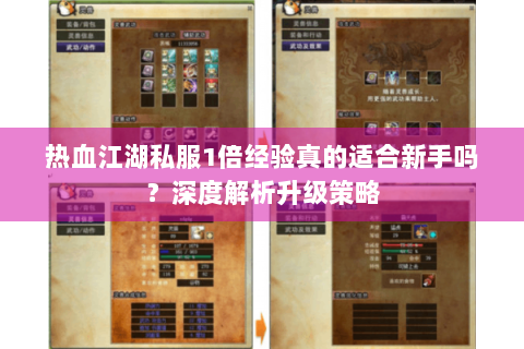 热血江湖私服1倍经验真的适合新手吗？深度解析升级策略