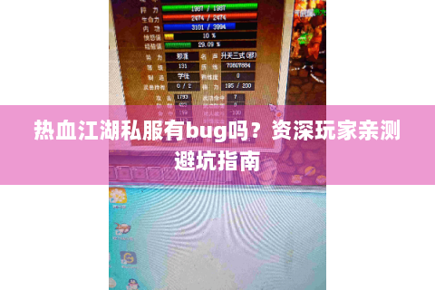 热血江湖私服有bug吗？资深玩家亲测避坑指南