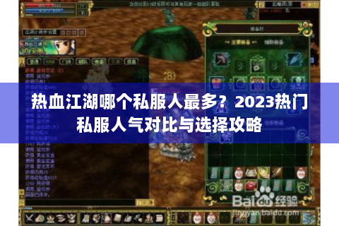 热血江湖哪个私服人最多？2023热门私服人气对比与选择攻略