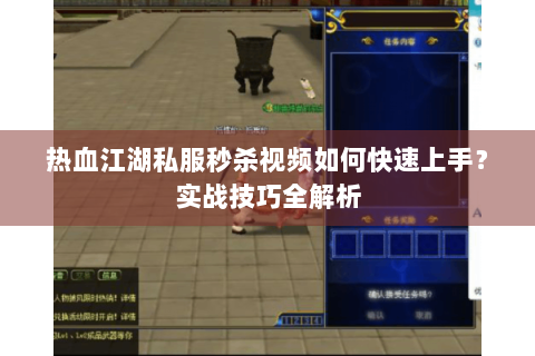 热血江湖私服秒杀视频如何快速上手？实战技巧全解析