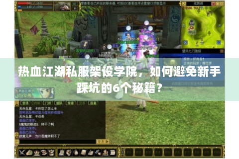 热血江湖私服架设学院，如何避免新手踩坑的6个秘籍？