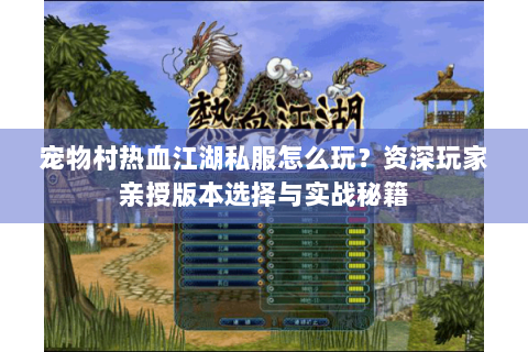 宠物村热血江湖私服怎么玩？资深玩家亲授版本选择与实战秘籍