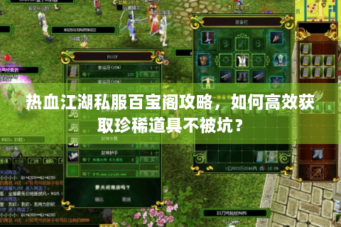 热血江湖私服百宝阁攻略，如何高效获取珍稀道具不被坑？